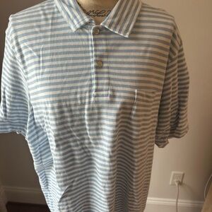 Vineyard Vines Light Blue and White Polo Shirt